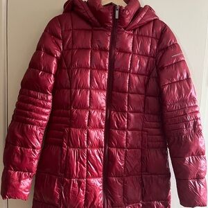 French Connection Cherry Red Puffer Jacket